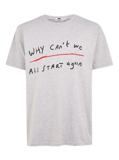 Topman Mens Grey 'start Again' T-shirt