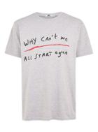 Topman Mens Grey 'start Again' T-shirt