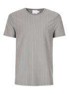Topman Mens Topman Premium Grey Stripe T-shirt