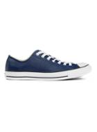 Topman Mens Blue Converse Navy Leather Sneakers