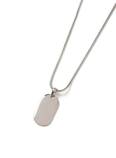 Topman Mens Silver Dog Tag Necklace*