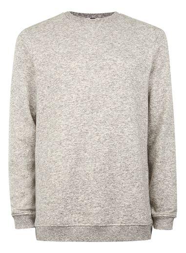 Topman Mens Ecru Off White Textured Loungewear Sweatshirt