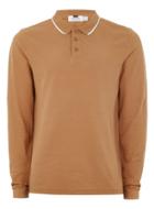 Topman Mens Nude Light Brown Tipped Muscle Fit Polo