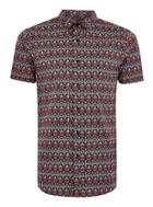 Topman Mens Multi Mirrored Feather Short Sleeve Shirt