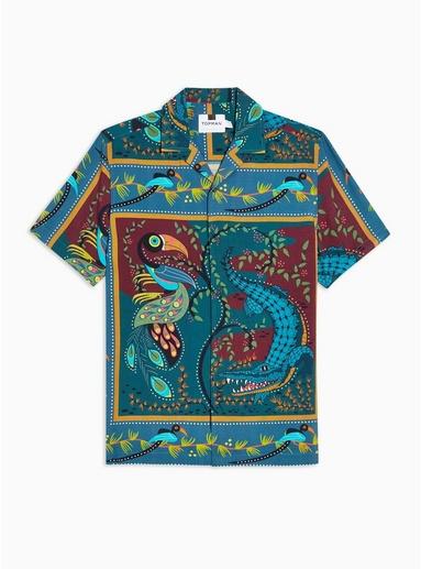 Topman Mens Multi Toucan Print Slim Shirt