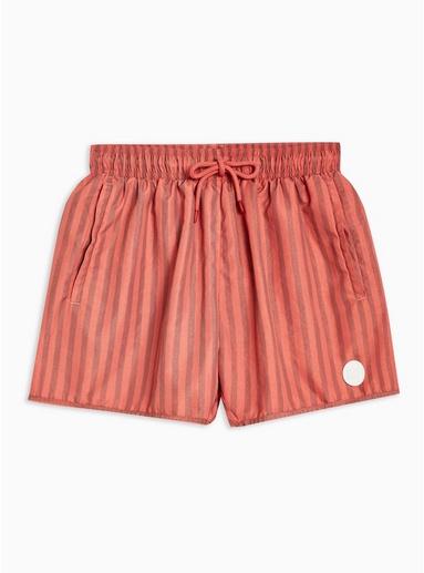 Topman Mens Over Dye Orange Stripe Swim Shorts