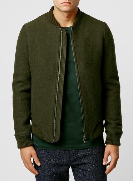 Topman Mens Selected Homme Green Jacket
