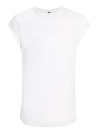 Topman Mens White Cap Sleeve Longline T-shirt