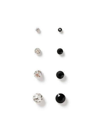 Topman Mens Multi Rhinestone Earrings 4 Pack*