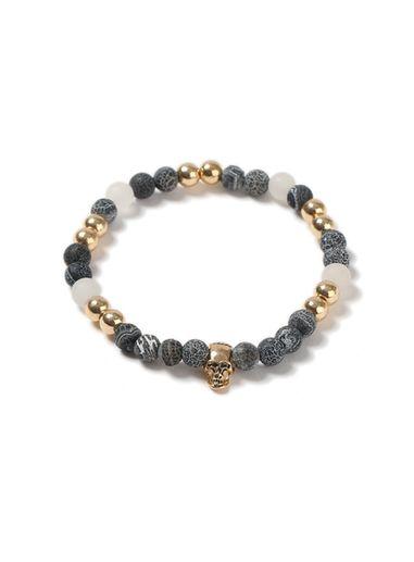 Topman Mens Blue Beaded Skull Stretch Bracelet*