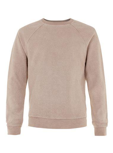 Topman Mens Brown Fleecy Sweatshirt