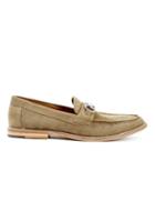 Topman Mens Brown Beige Faux Suede Buckle Loafers