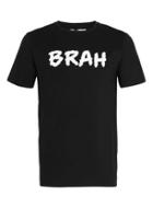 Topman Mens Black Brah Slogan Print T-shirt