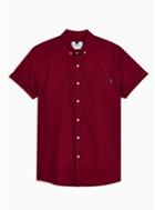 Topman Mens Red Burgundy Slim Shirt