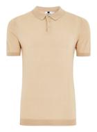 Topman Mens Stone Short Sleeve Knitted Muscle Polo
