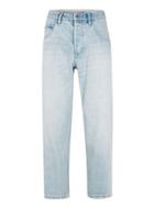 Topman Mens Topman Design Bleach Wash Blue Wide Leg Jeans