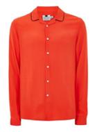 Topman Mens Red Crepe Piped Shirt