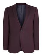 Topman Mens Red Plum Skinny Fit Suit Jacket