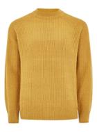 Topman Mens Yellow Mustard Ribbed High Neck Sweater