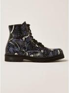 Topman Mens Black Leather Forge Print Boots