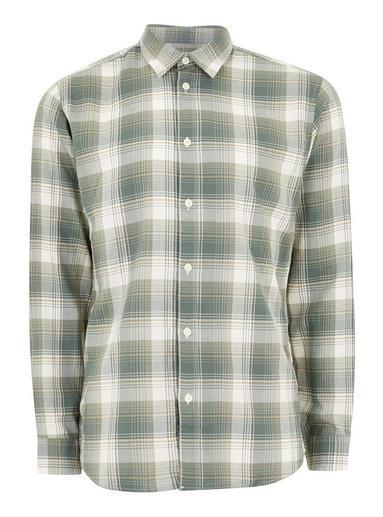 Topman Mens Selected Homme Green Check Shirt