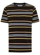 Topman Mens Multi Black Rainbow Striped T-shirt