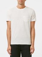 Topman Mens Cream Premium Off White Linen T-shirt