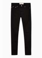 Topman Mens Black Knee Rip Spray On Jeans