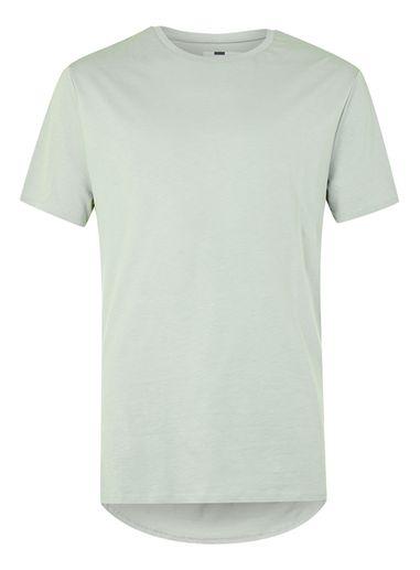 Topman Mens Green Drop Hem T-shirt