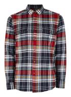 Topman Mens Red Check Back Print Casual Shirt