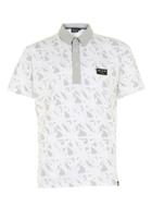 Topman Mens Nicce White And Grey Tropical Print Polo Shirt
