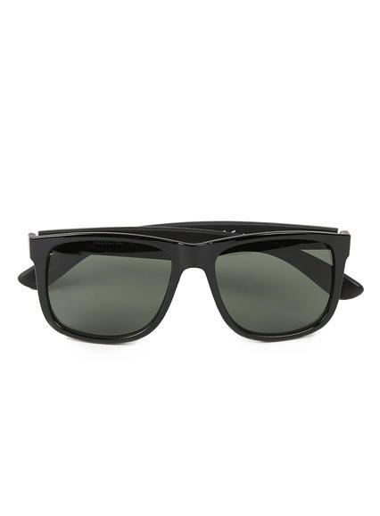 Topman Mens Selected Homme Black Square Sunglasses