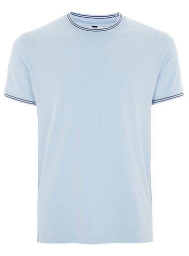 Topman Mens Blue Muscle Fit T-shirt