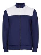 Topman Mens Blue Navy And White Panelled Track Top
