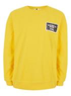 Topman Mens Yellow Mind Blown Print Drop Shoulder Sweatshirt