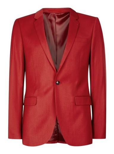 Topman Mens Bright Red Super Skinny Fit Suit Jacket