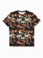 Topman Mens Red Abstract Printed T-shirt