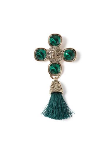 Topman Mens Green Tassel Brooch*