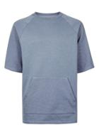 Topman Mens Ltd Blue Short Sleeve Raglan Sweatshirt
