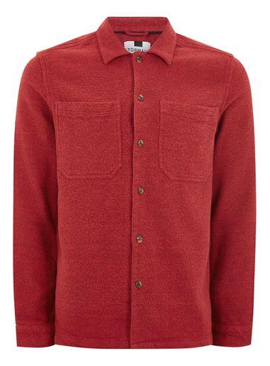Topman Mens Red Flannel Shirt