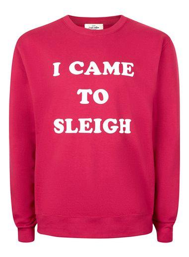 Topman Mens Purple The London Knitwear Company Red I Came To Sleigh Ugly Sweater*