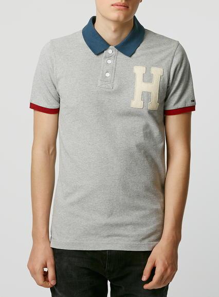 Topman Mens Mid Grey Tommy Hilfiger Grey Polo Shirt