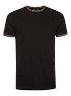 Topman Mens Black And Gold Tipped Muscle Fit T-shirt