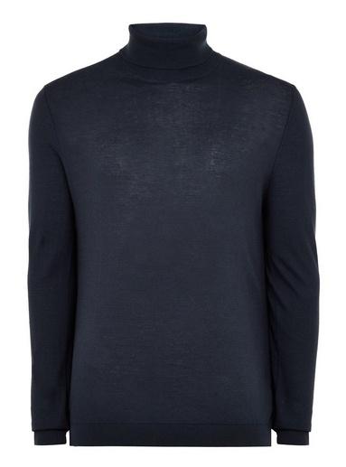 Topman Mens Navy Roll Neck Jumper