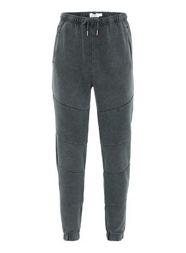 Topman Mens Grey Charcoal Acid Wash Biker Joggers