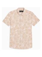 Topman Mens Beige Stone Tonal Floral Stretch Skinny Shirt