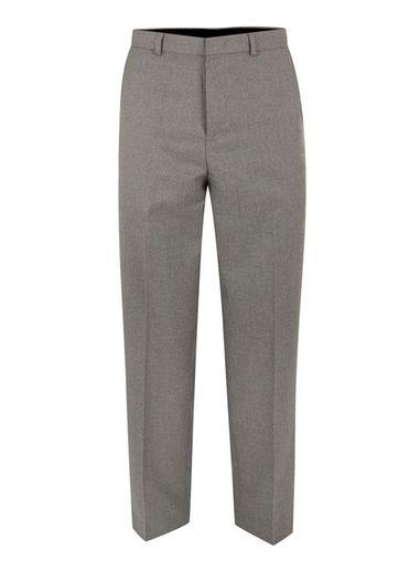Topman Mens Mid Grey Grey Flannel Wide Leg Dress Pants