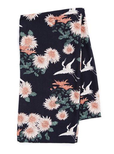Topman Mens Blue Navy Chinese Print Dress Scarf