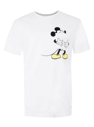 Topman Mens White Mickey Mouse Tongue Print T-shirt