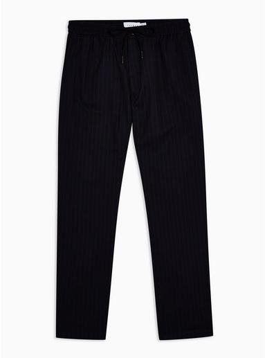 Topman Mens Grey Navy And Burgundy Stripe Skinny Pants